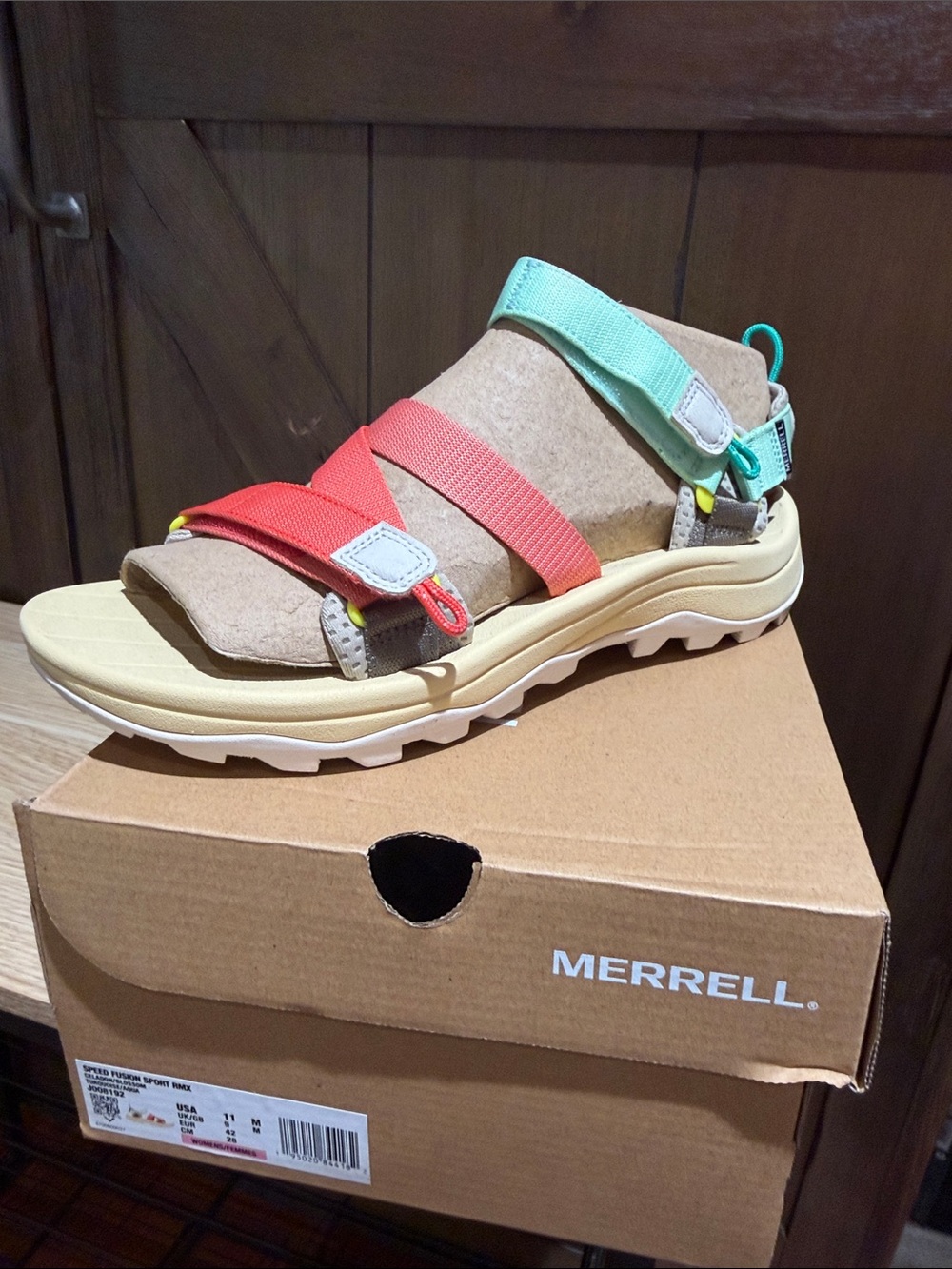 Merrell Women’s Colorblock Sport Sandal - Coral & Mint